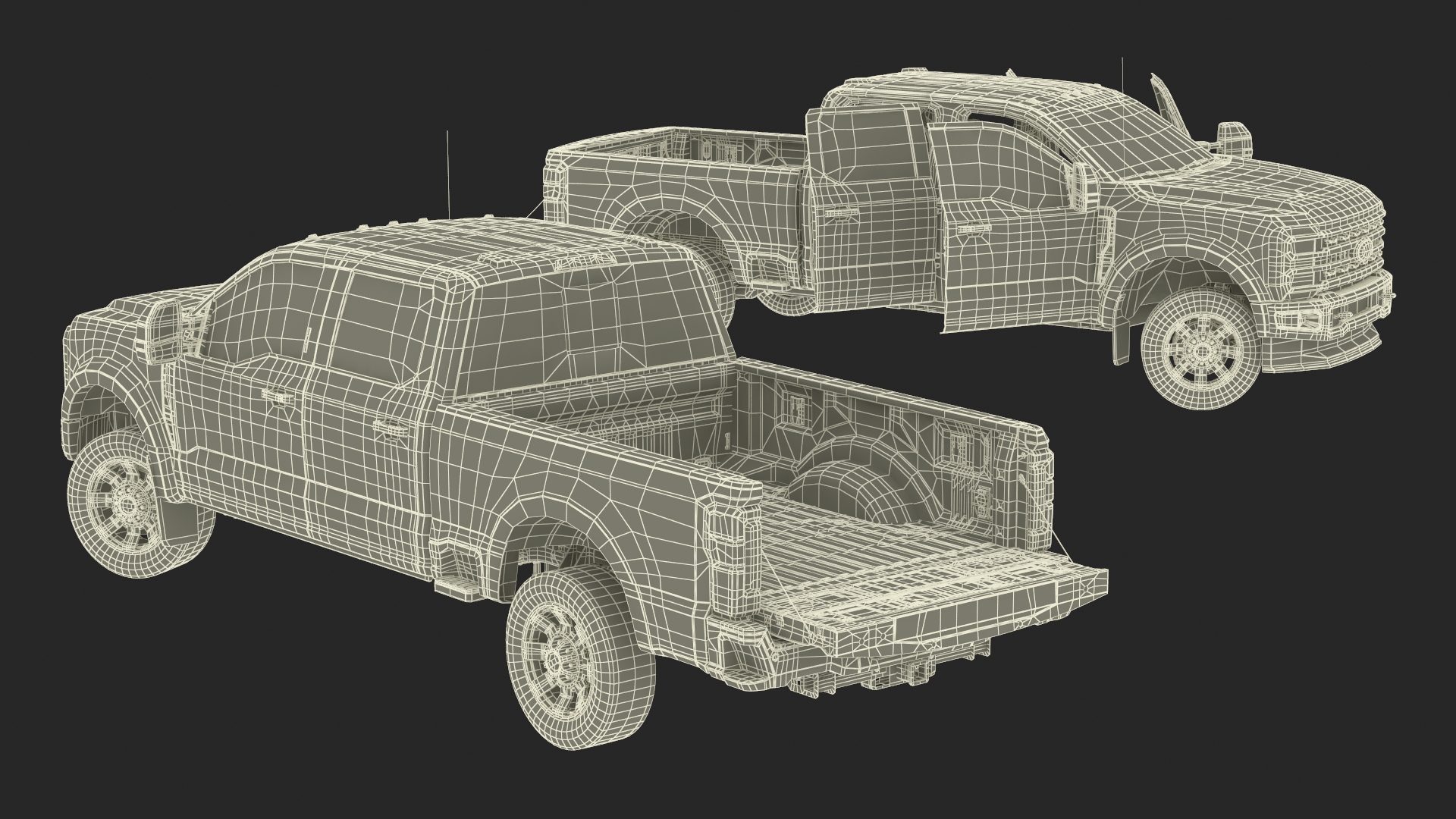 Ford Super Duty F-550 Lariat 2023 Red Rigged 3D model