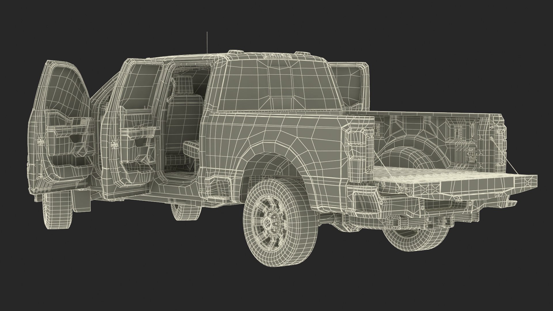 Ford Super Duty F-550 Lariat 2023 Red Rigged 3D model