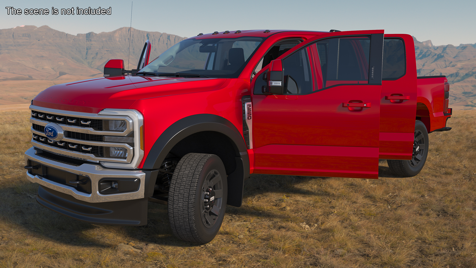 Ford Super Duty F-550 Lariat 2023 Red Rigged 3D model