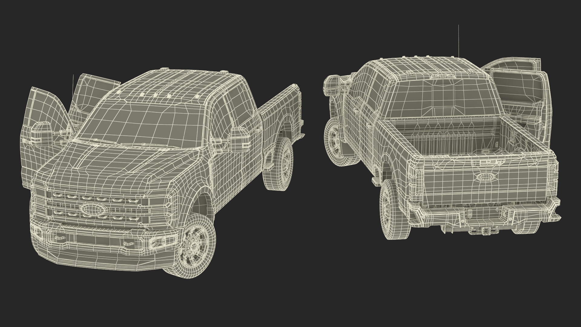 Ford Super Duty F-550 Lariat 2023 Red Rigged 3D model