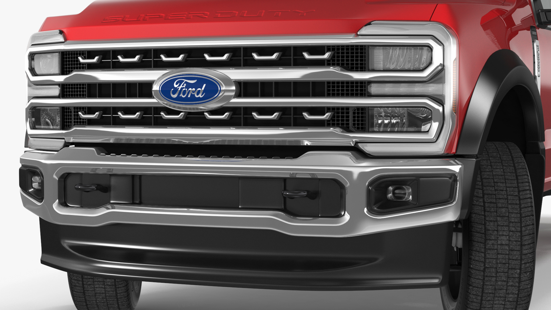 Ford Super Duty F-550 Lariat 2023 Red Rigged 3D model