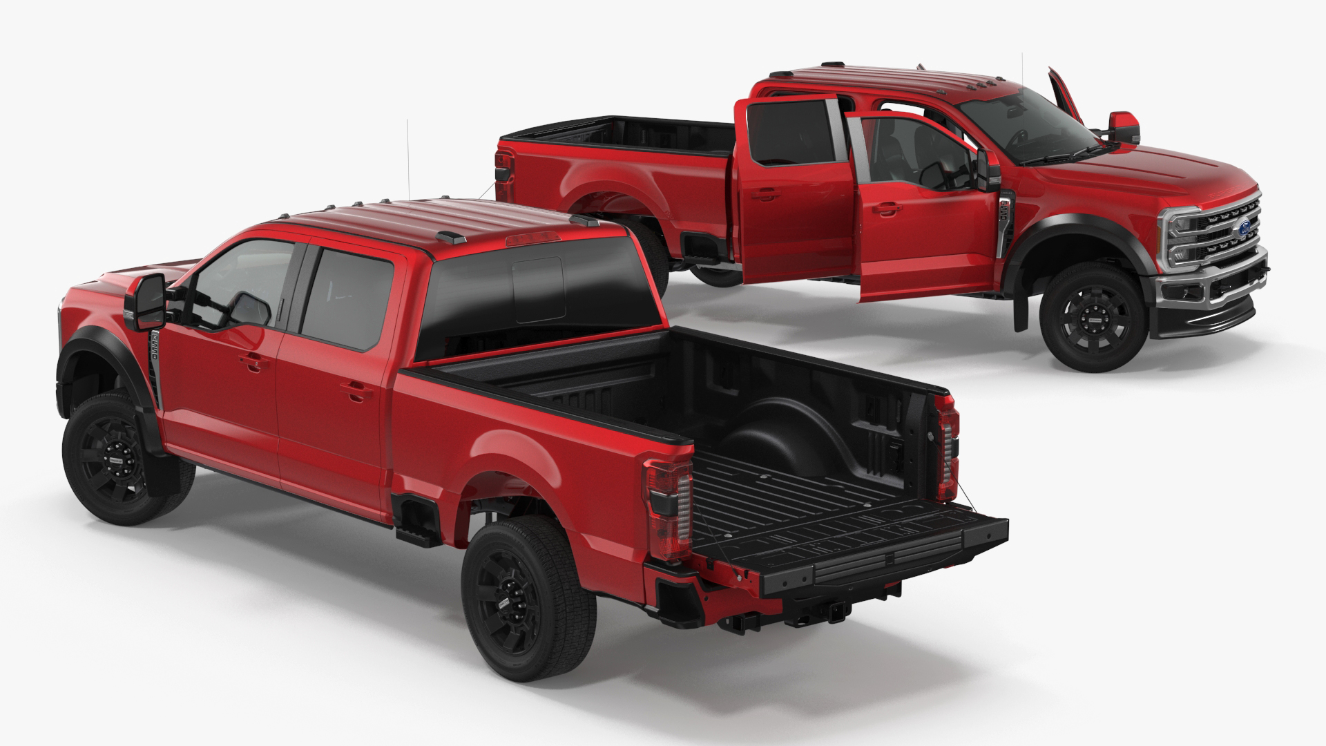 Ford Super Duty F-550 Lariat 2023 Red Rigged 3D model