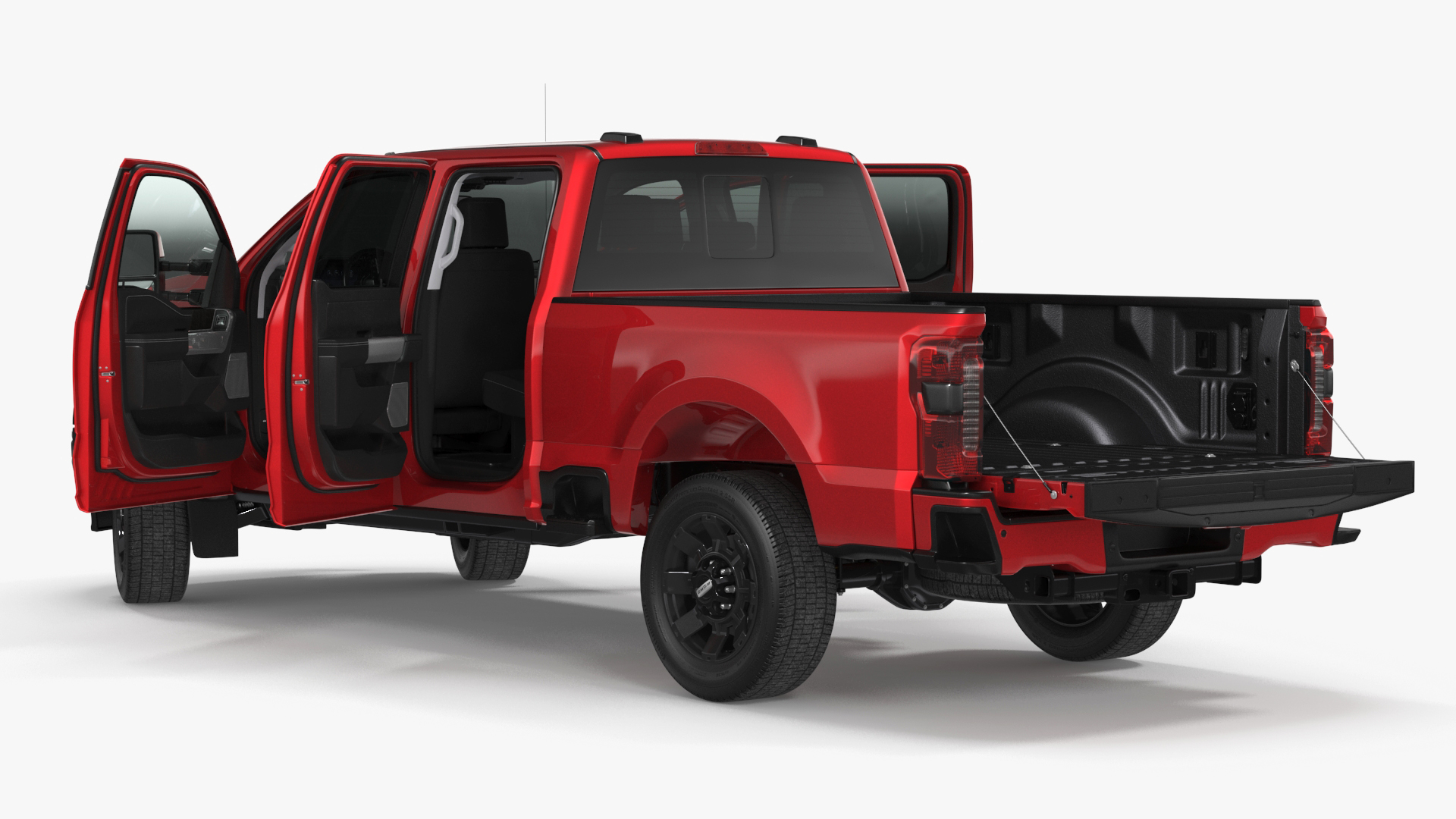 Ford Super Duty F-550 Lariat 2023 Red Rigged 3D model