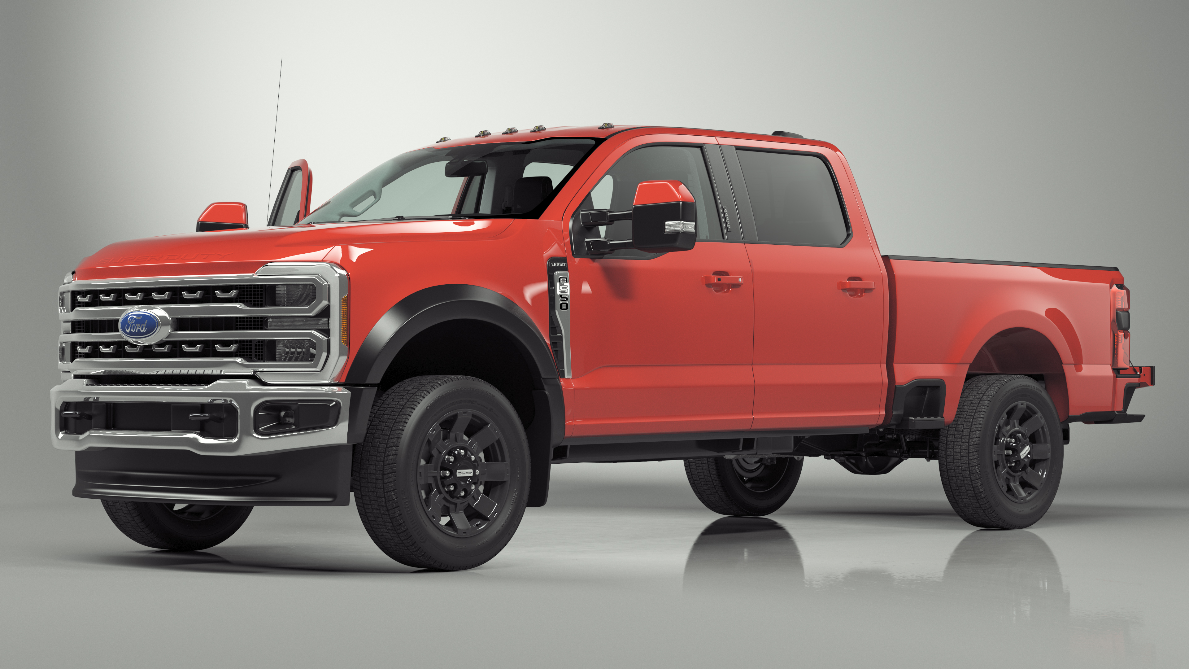 Ford Super Duty F-550 Lariat 2023 Red Rigged 3D model