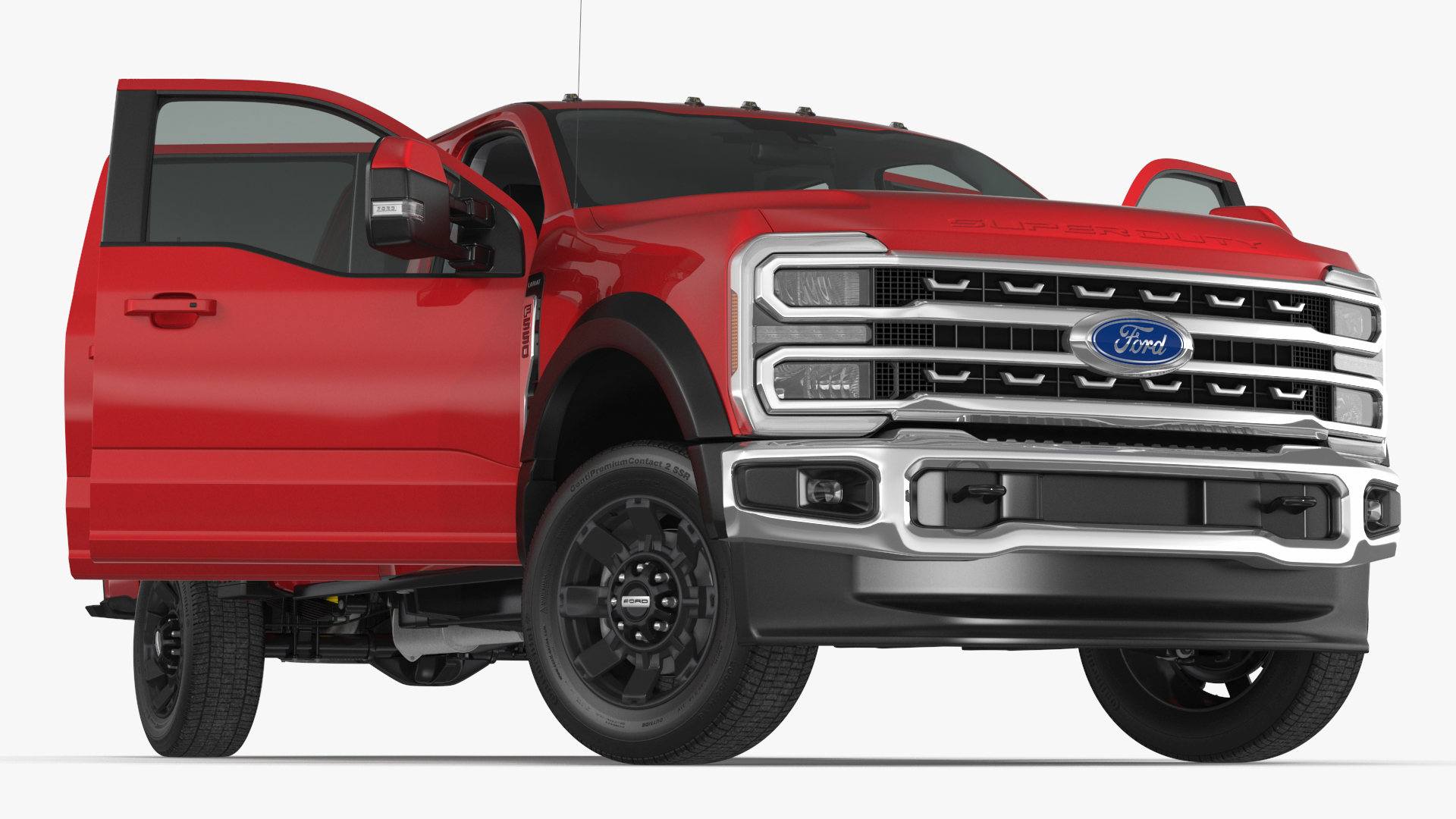 Ford Super Duty F-550 Lariat 2023 Red Rigged 3D model