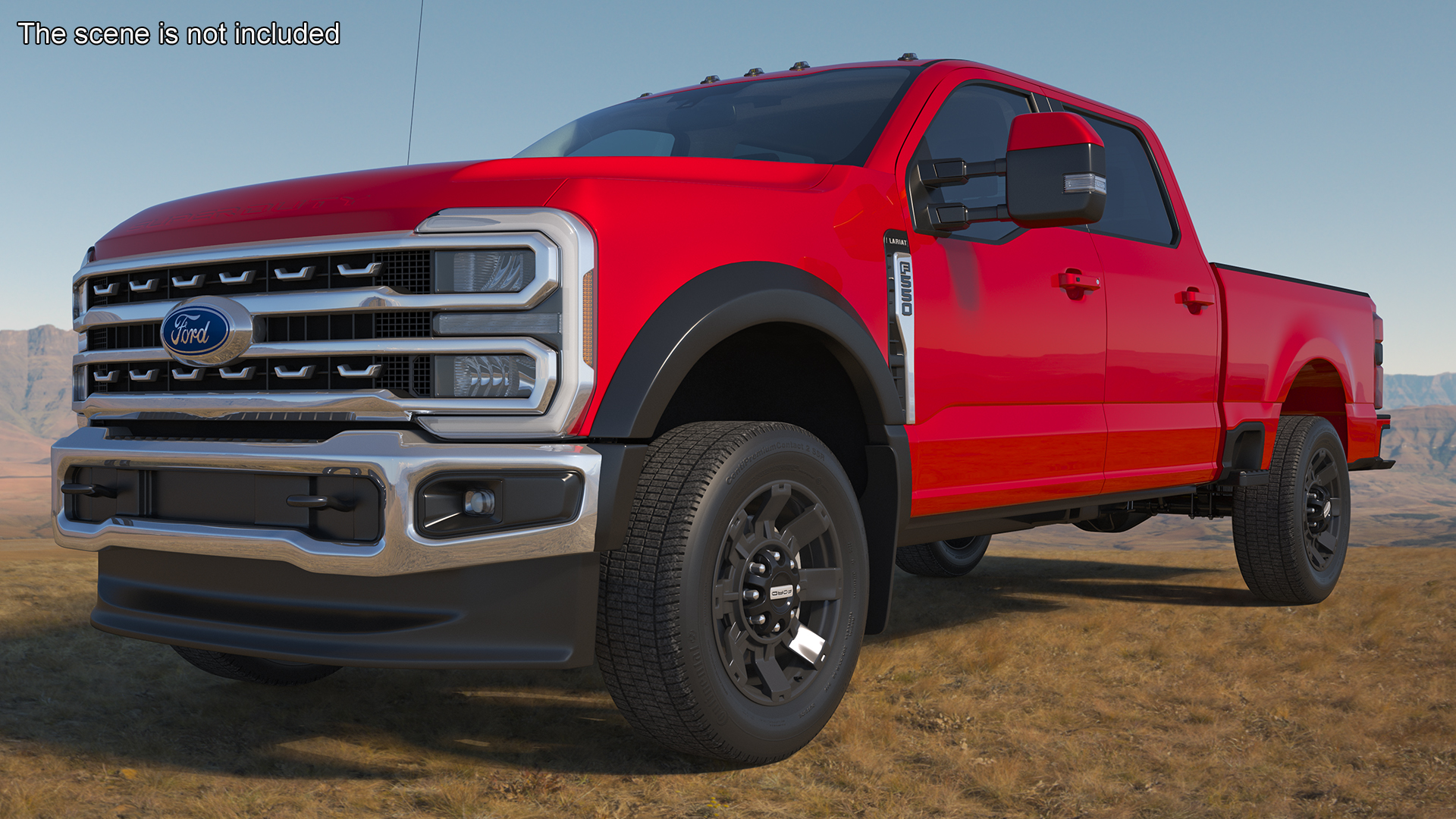 Ford Super Duty F-550 Lariat 2023 Red Rigged 3D model