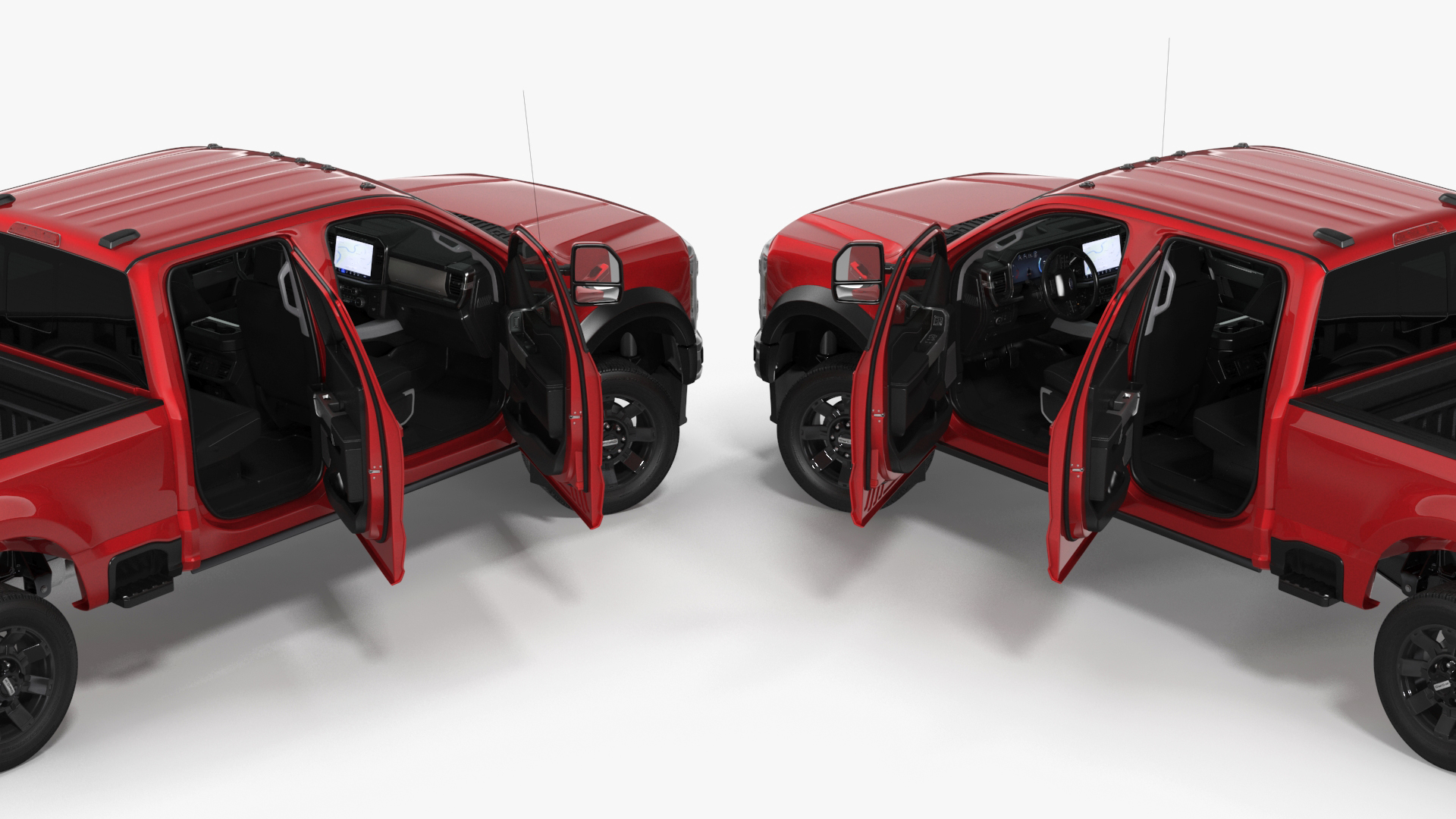 Ford Super Duty F-550 Lariat 2023 Red Rigged 3D model