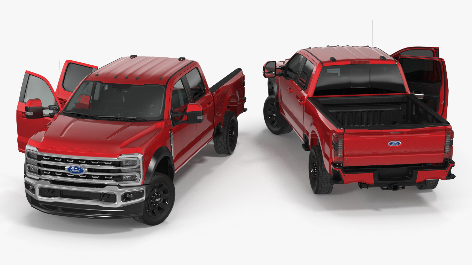Ford Super Duty F-550 Lariat 2023 Red Rigged 3D model