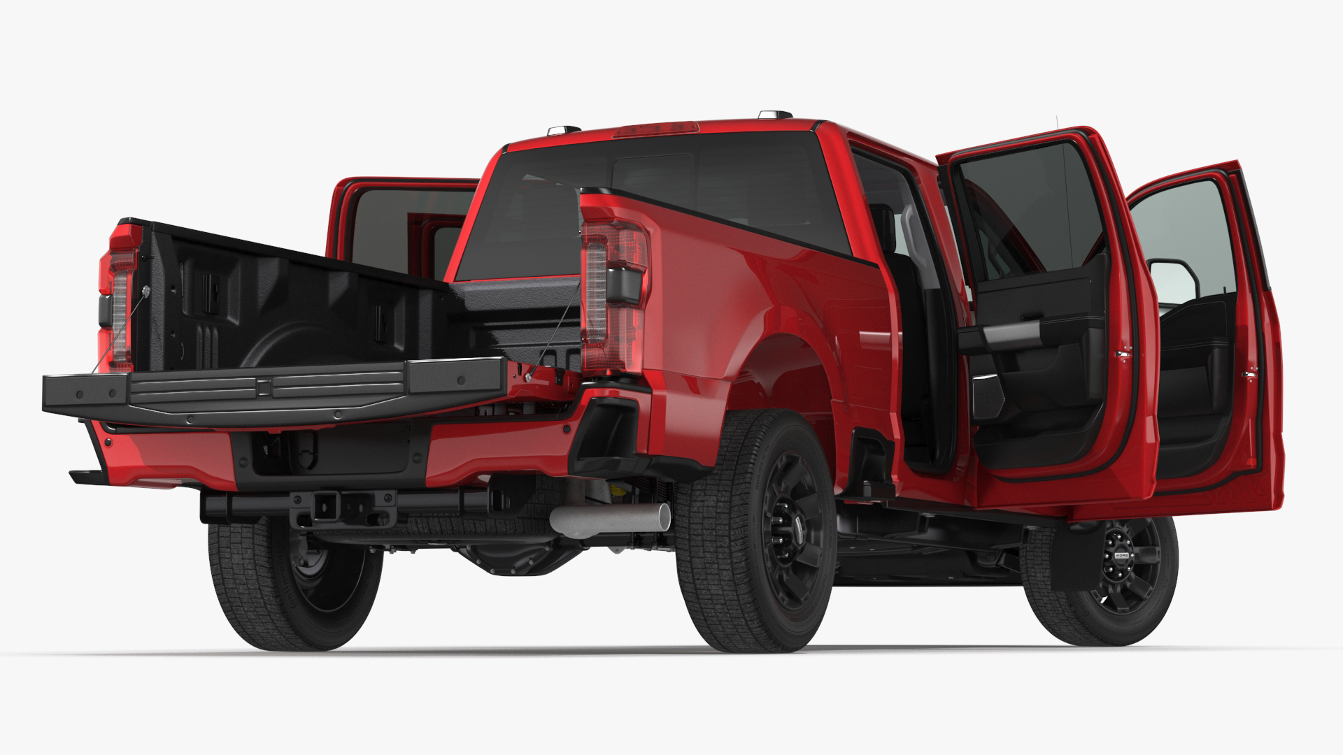 Ford Super Duty F-550 Lariat 2023 Red Rigged 3D model