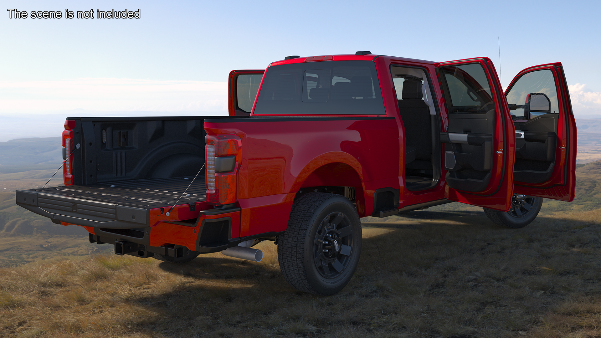 Ford Super Duty F-550 Lariat 2023 Red Rigged 3D model