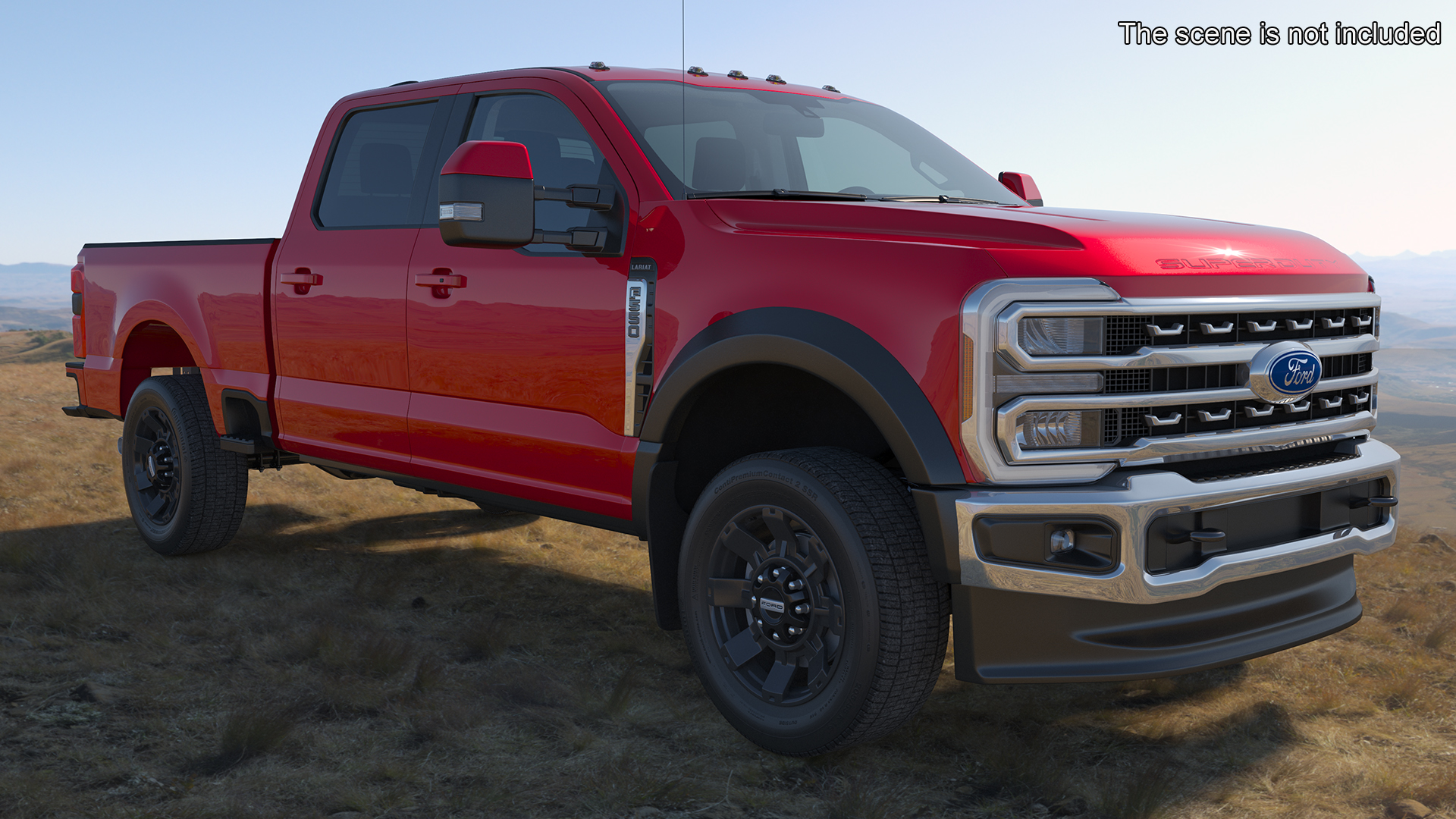 Ford Super Duty F-550 Lariat 2023 Red Rigged 3D model