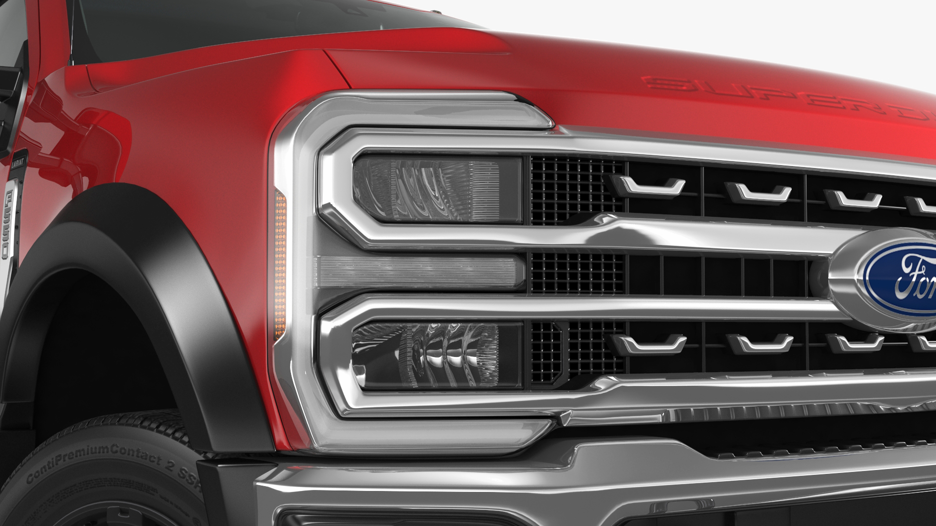 Ford Super Duty F-550 Lariat 2023 Red Rigged 3D model