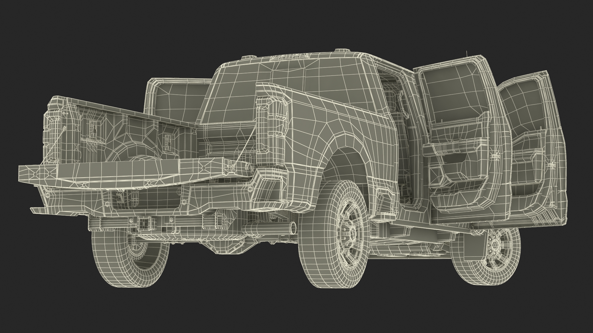 Ford Super Duty F-550 Lariat 2023 Red Rigged 3D model