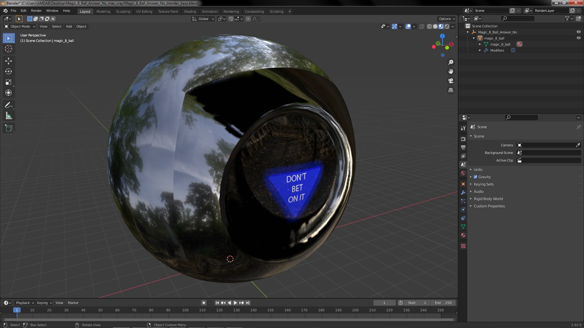 Magic 8 Ball Answer No 3D
