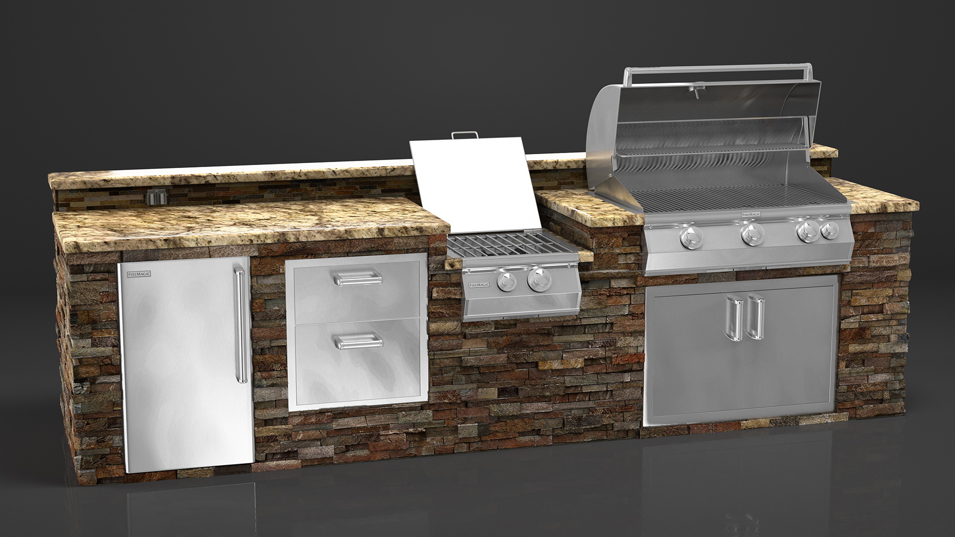 3D FireMagic Built in Outdoor BBQ Kitchen model