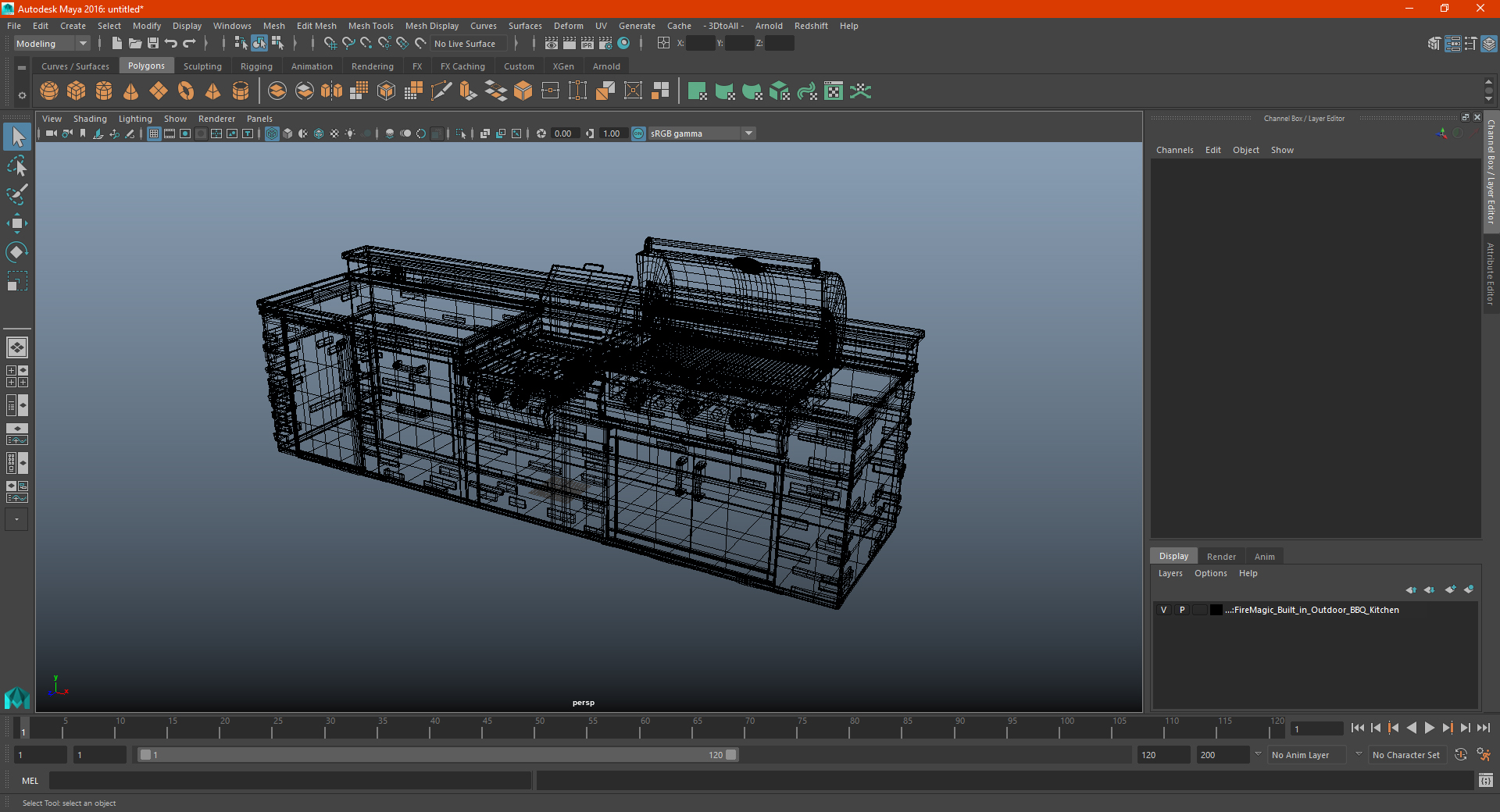 3D FireMagic Built in Outdoor BBQ Kitchen model