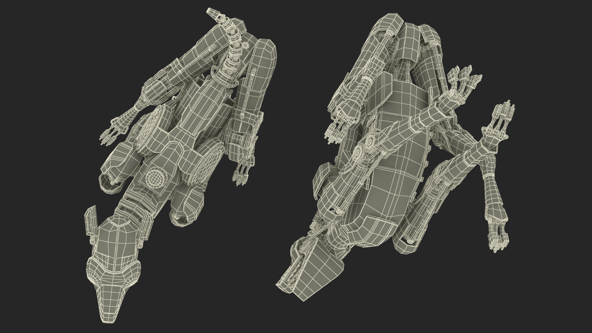 3D model Running Futuristic Police Robot Dog