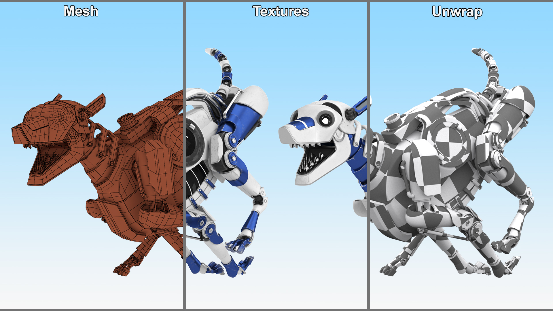 3D model Running Futuristic Police Robot Dog