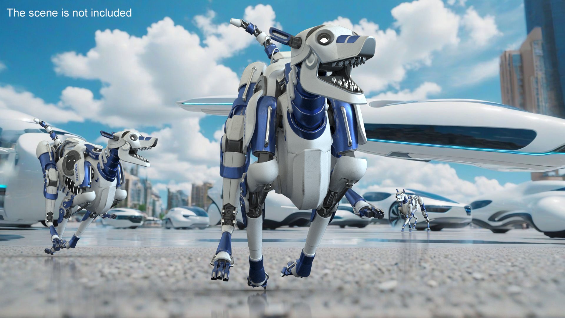 3D model Running Futuristic Police Robot Dog