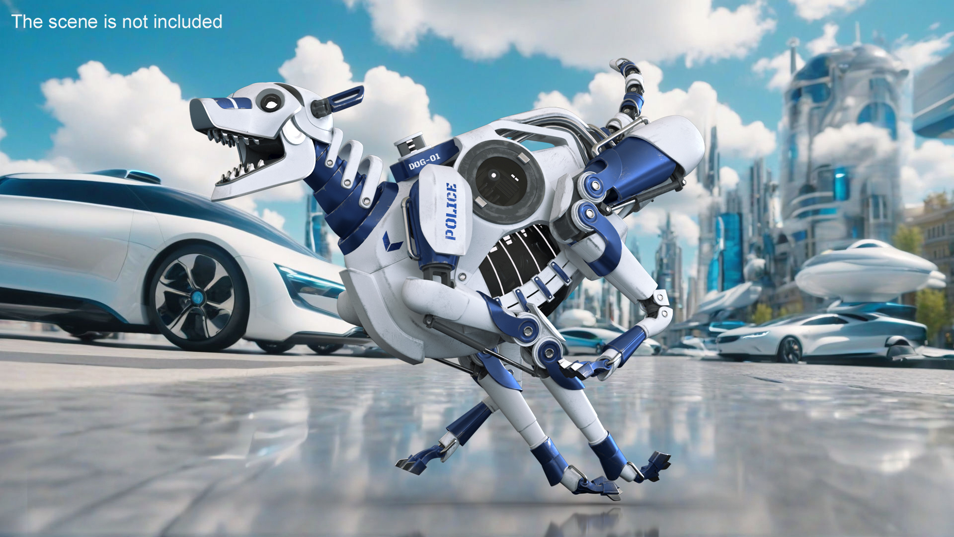 3D model Running Futuristic Police Robot Dog