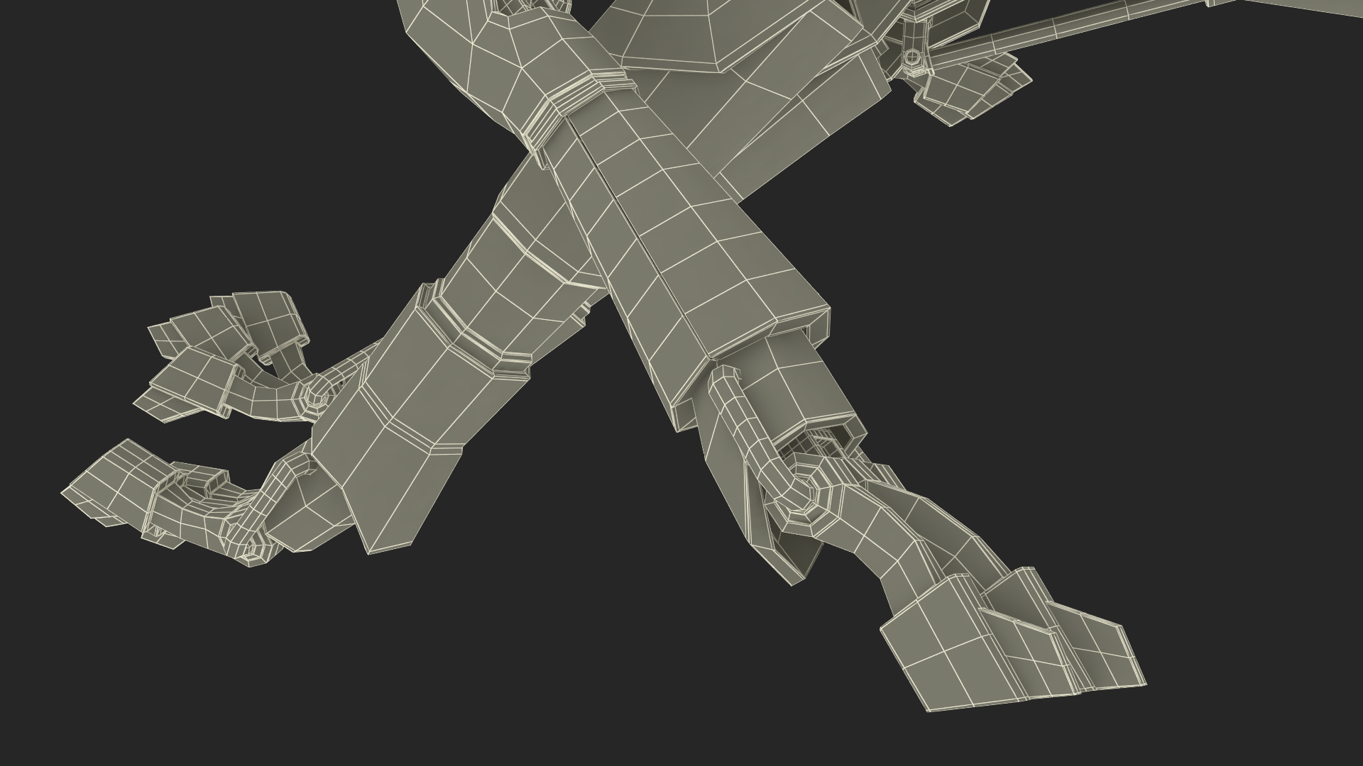 3D model Running Futuristic Police Robot Dog