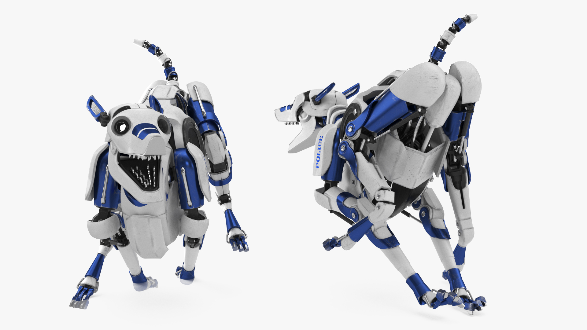 3D model Running Futuristic Police Robot Dog