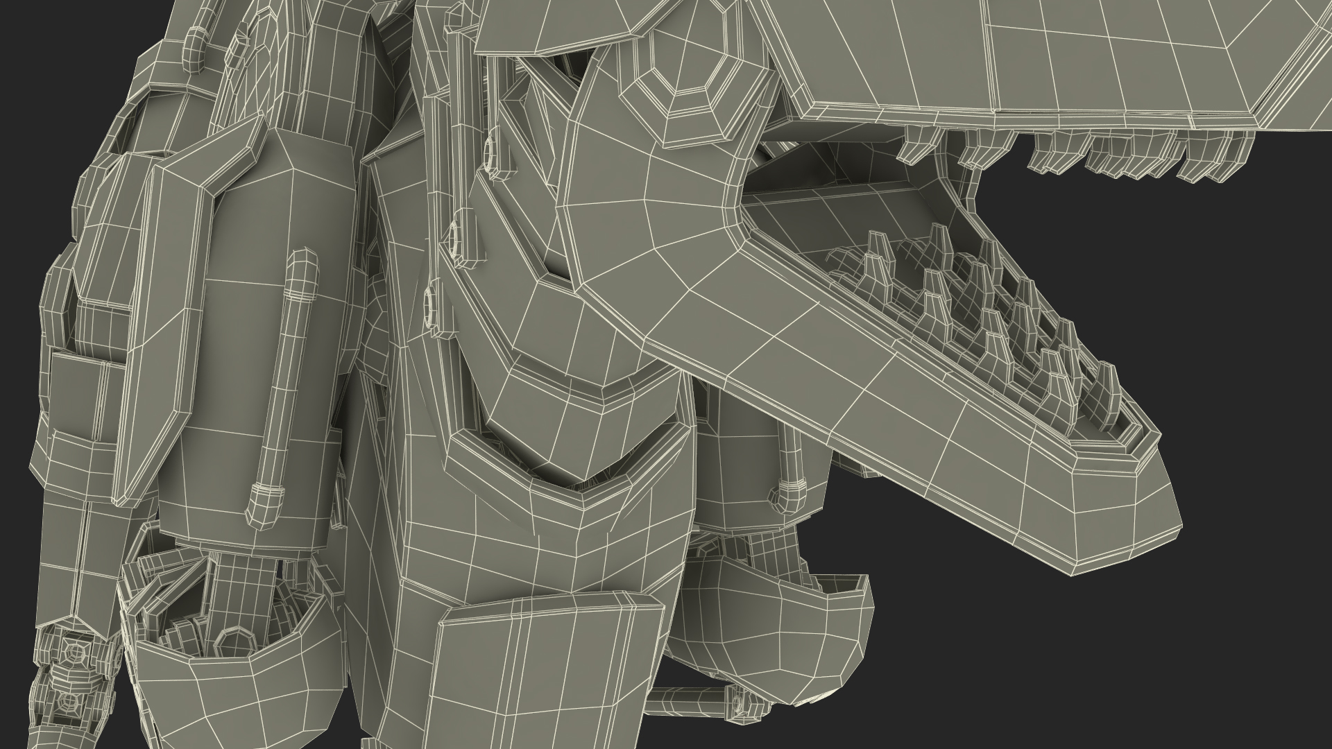3D model Running Futuristic Police Robot Dog