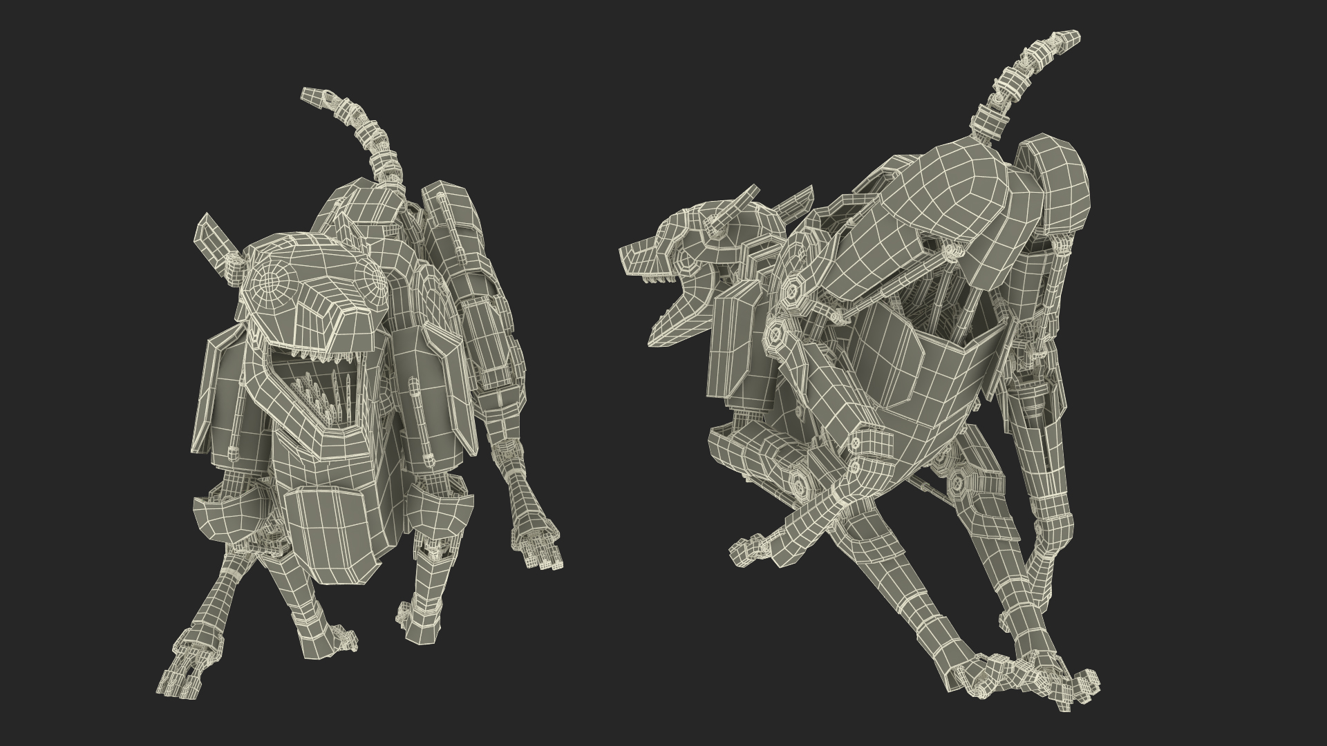3D model Running Futuristic Police Robot Dog