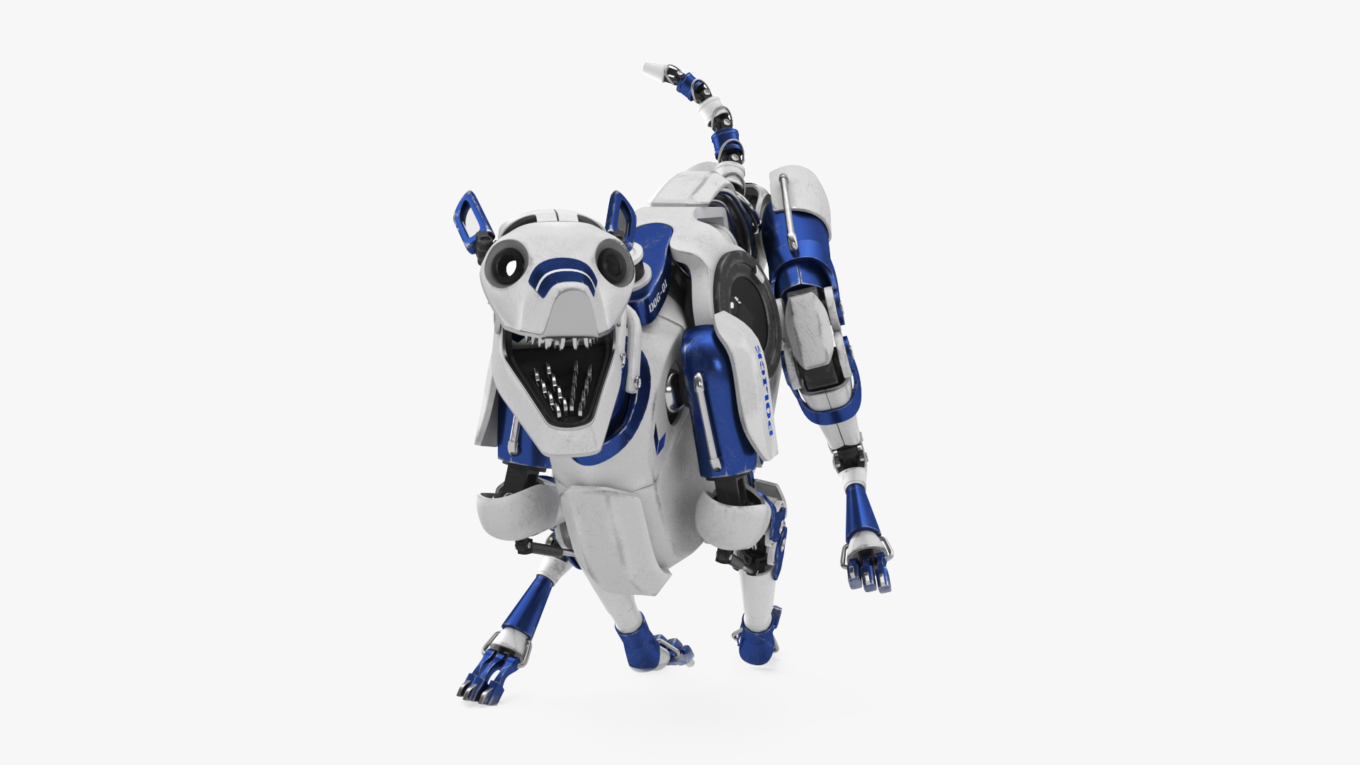 3D model Running Futuristic Police Robot Dog