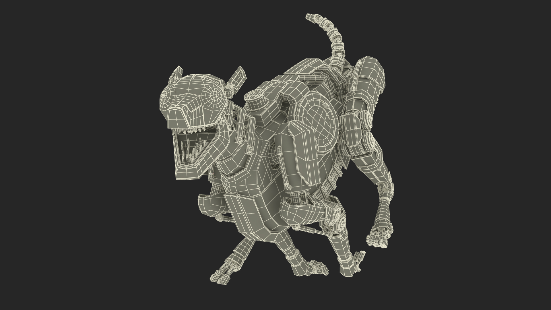 3D model Running Futuristic Police Robot Dog