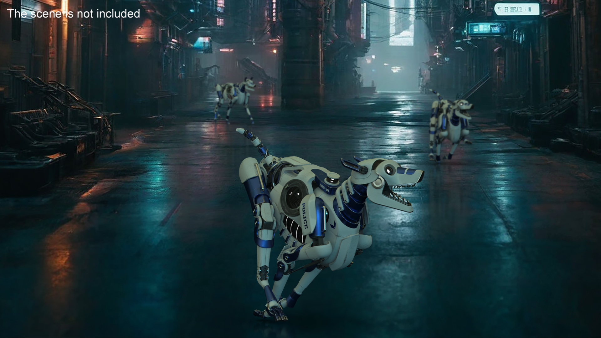 3D model Running Futuristic Police Robot Dog