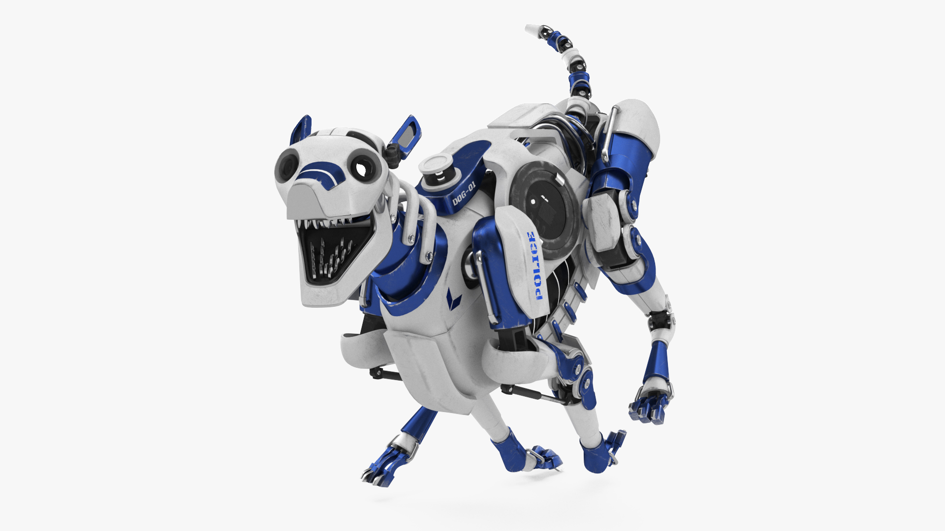 3D model Running Futuristic Police Robot Dog