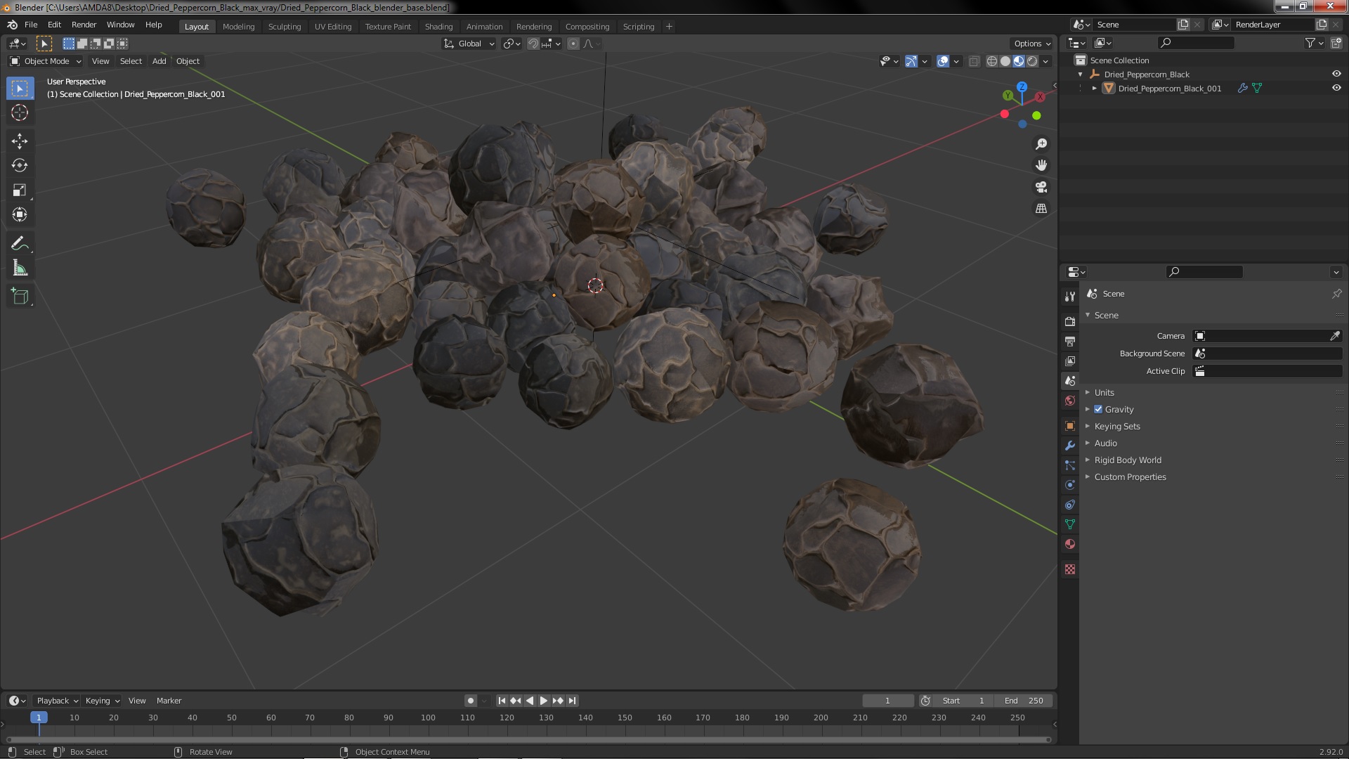 Dried Peppercorn Black 3D