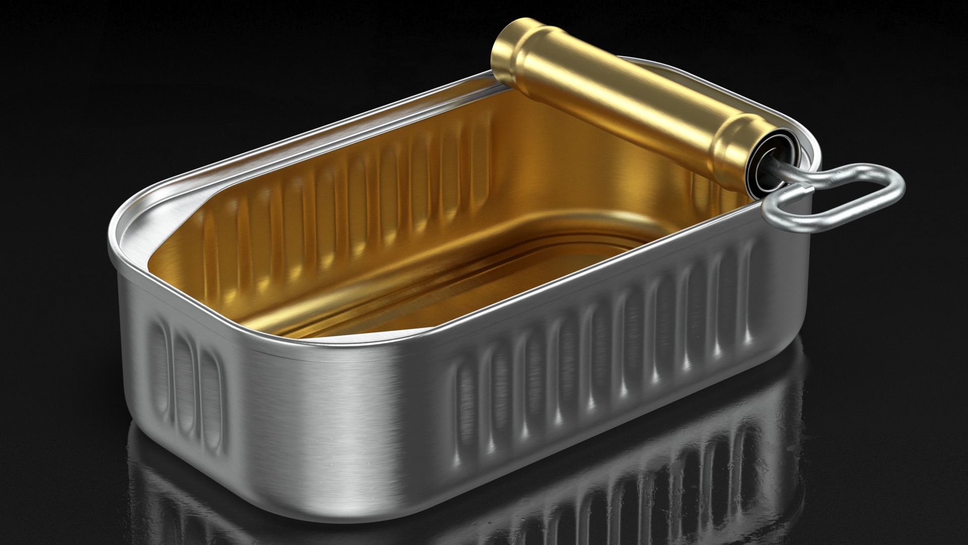 3D Sardine Can Opened with Twist Key model
