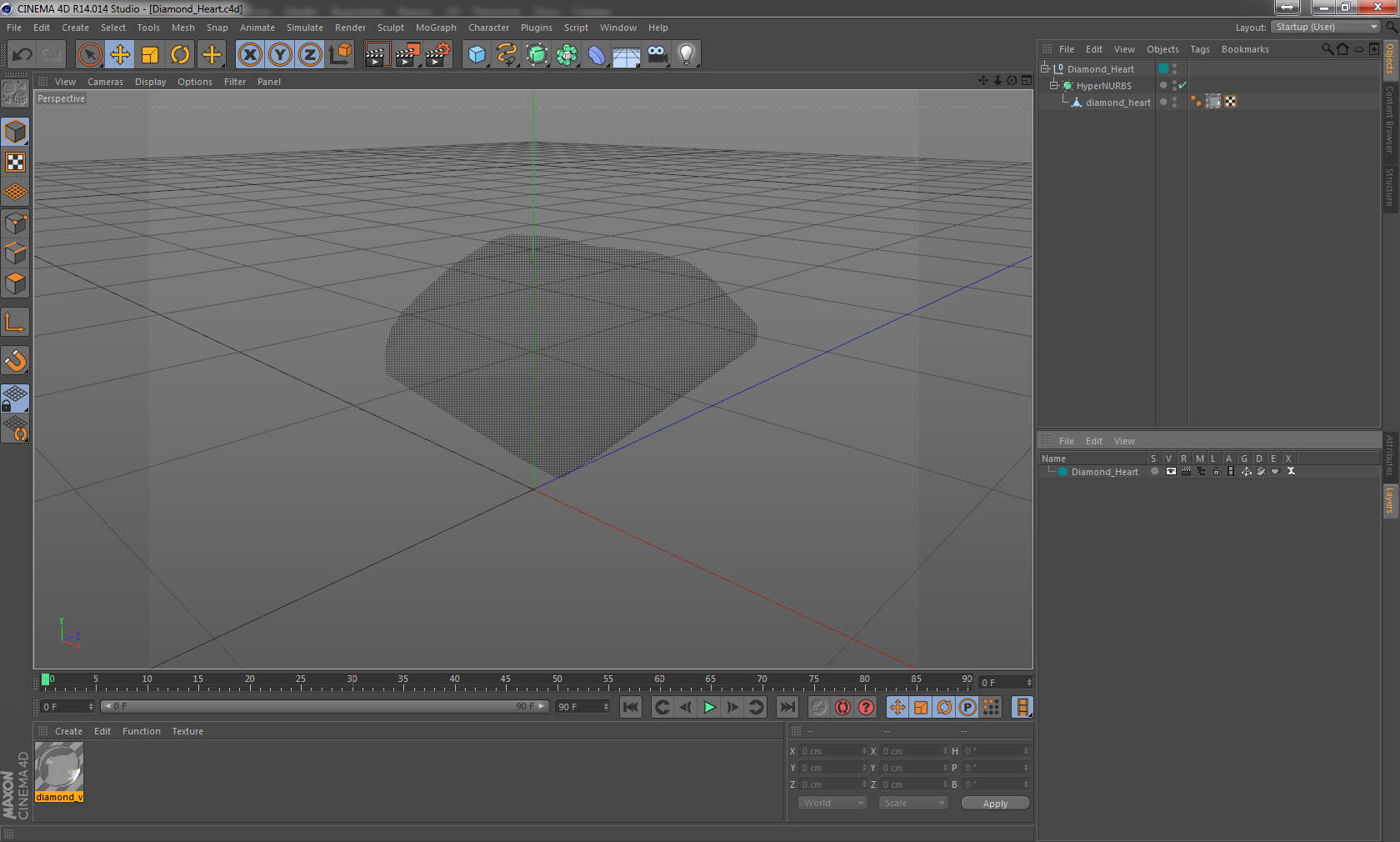 3D Diamond Heart model