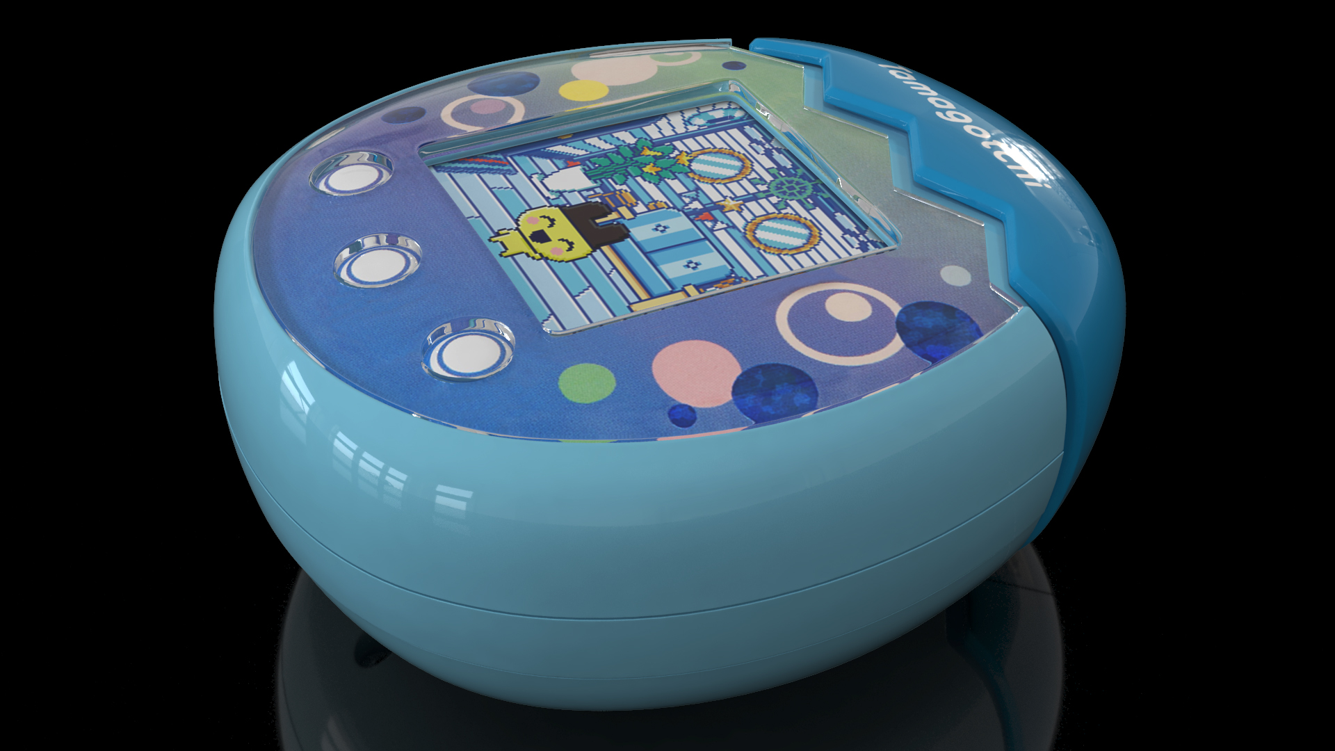 Tamagotchi Pix Virtual Pet Ocean Blue 3D