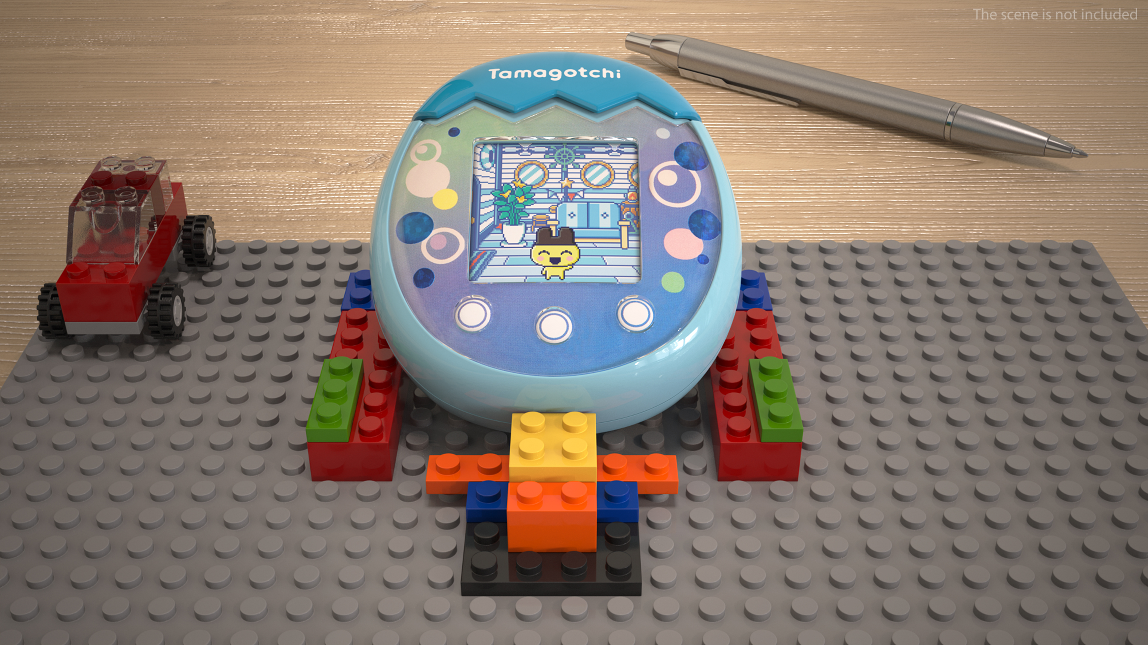 Tamagotchi Pix Virtual Pet Ocean Blue 3D