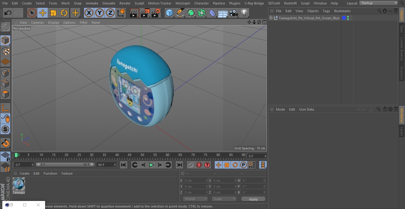 Tamagotchi Pix Virtual Pet Ocean Blue 3D