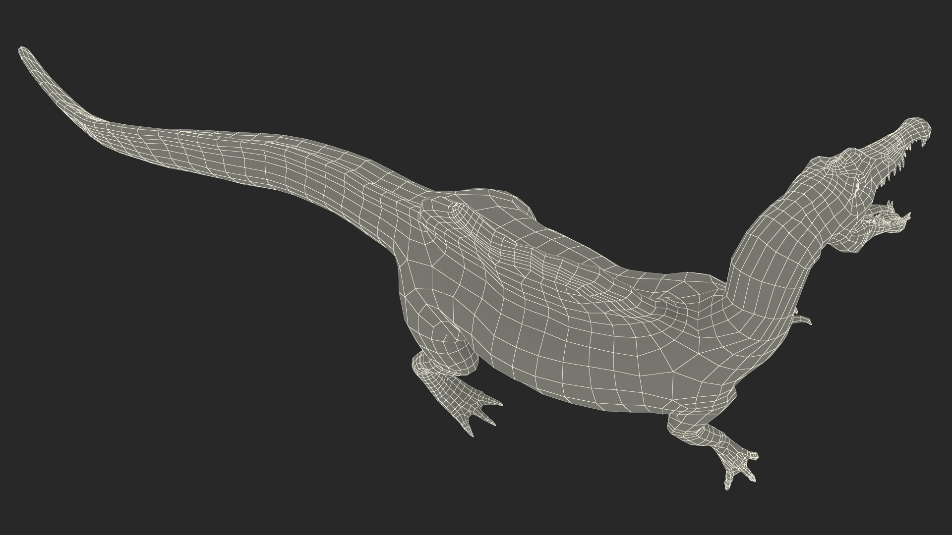 Jurassic Reptile Spinosaurus Green Roaring Pose 3D