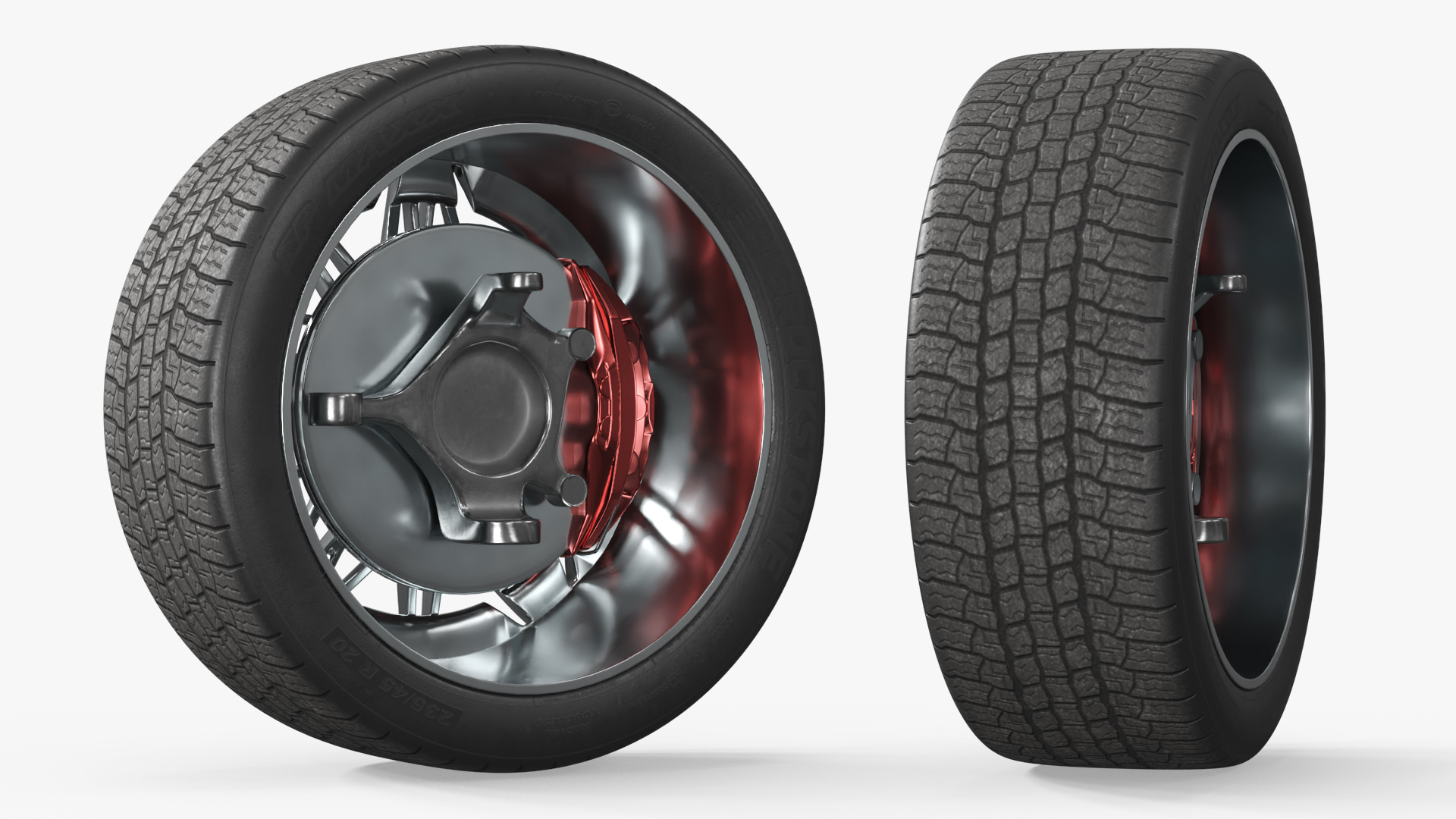 Low Profile Tire on Chrome Alloy Rim - view 4
