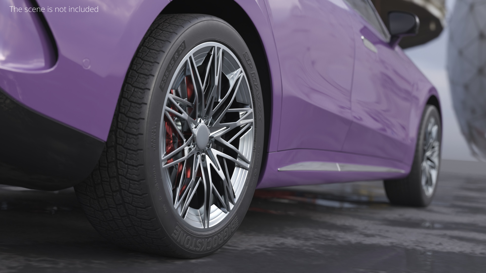 Low Profile Tire on Chrome Alloy Rim - view 3
