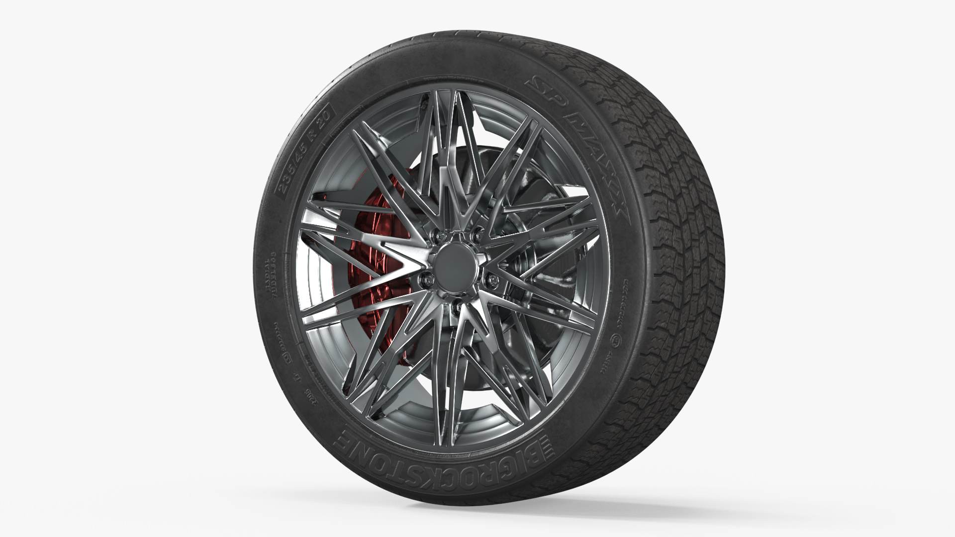 Low Profile Tire on Chrome Alloy Rim - view 2