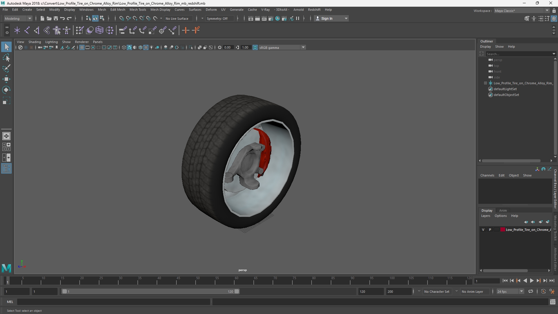 Low Profile Tire on Chrome Alloy Rim - view 11