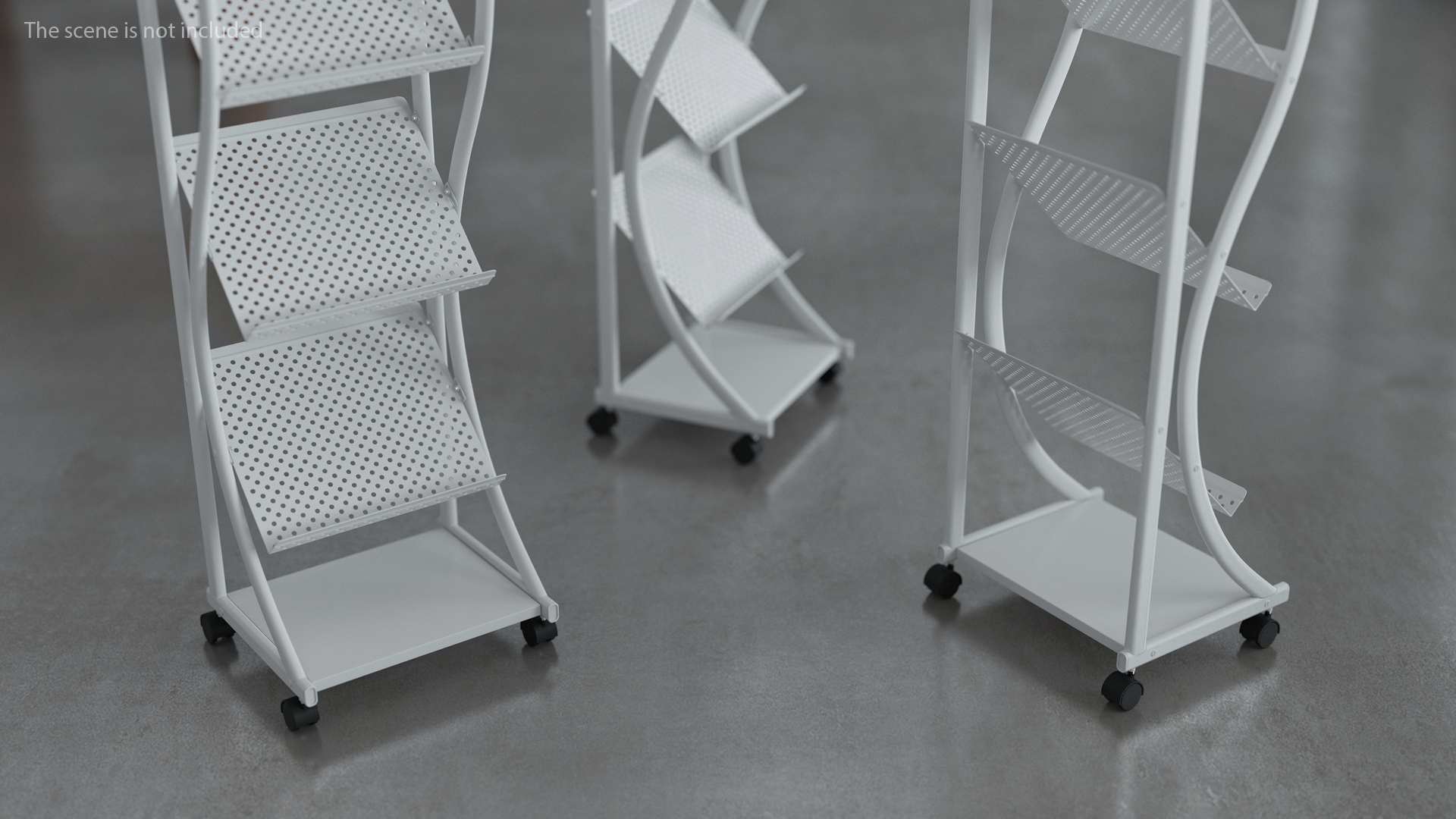 3D White Magazine Rack Mockup