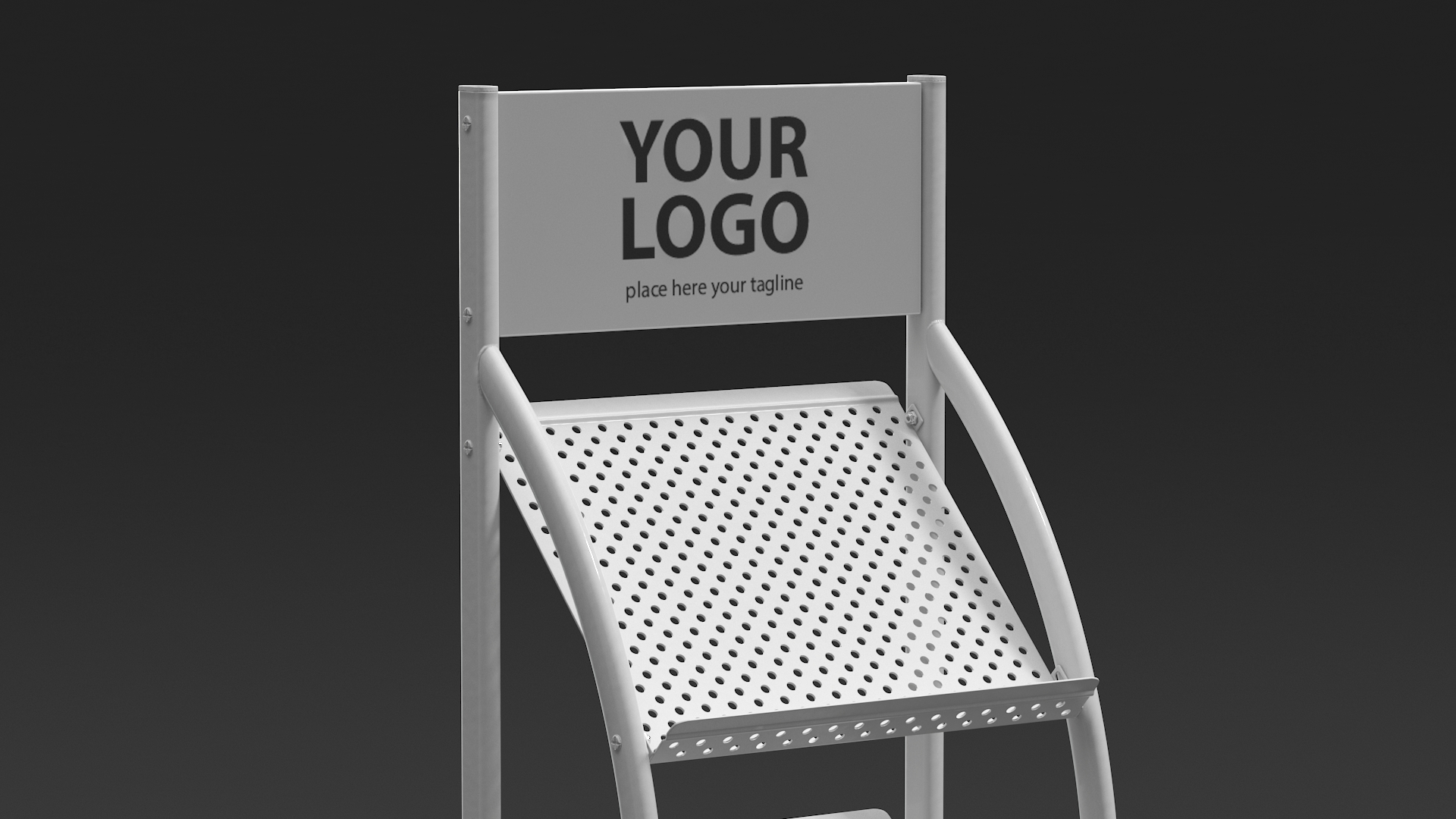 3D White Magazine Rack Mockup