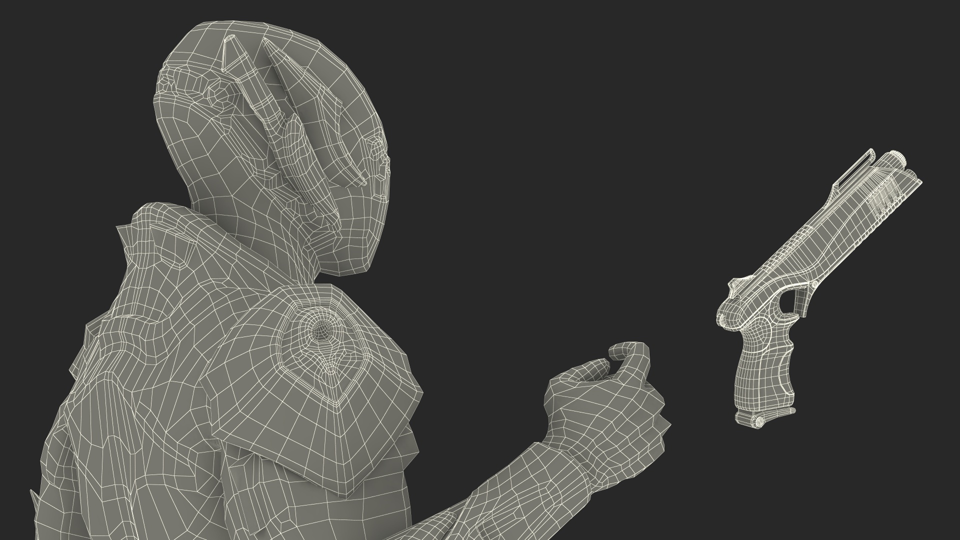 3D Combat Sci-fi Armored Robot with Gun