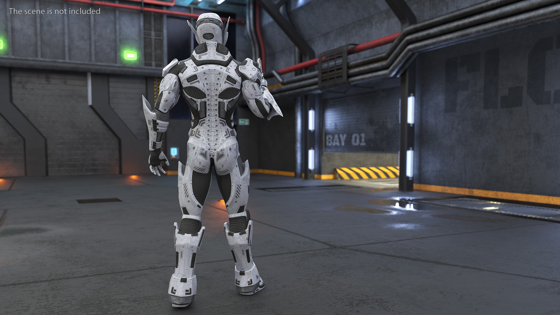 3D Combat Sci-fi Armored Robot with Gun