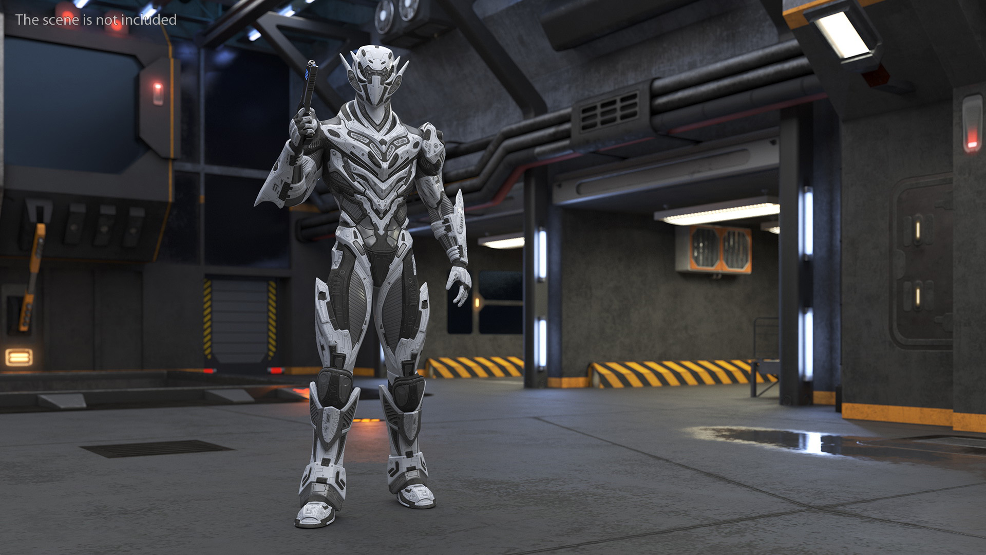 3D Combat Sci-fi Armored Robot with Gun
