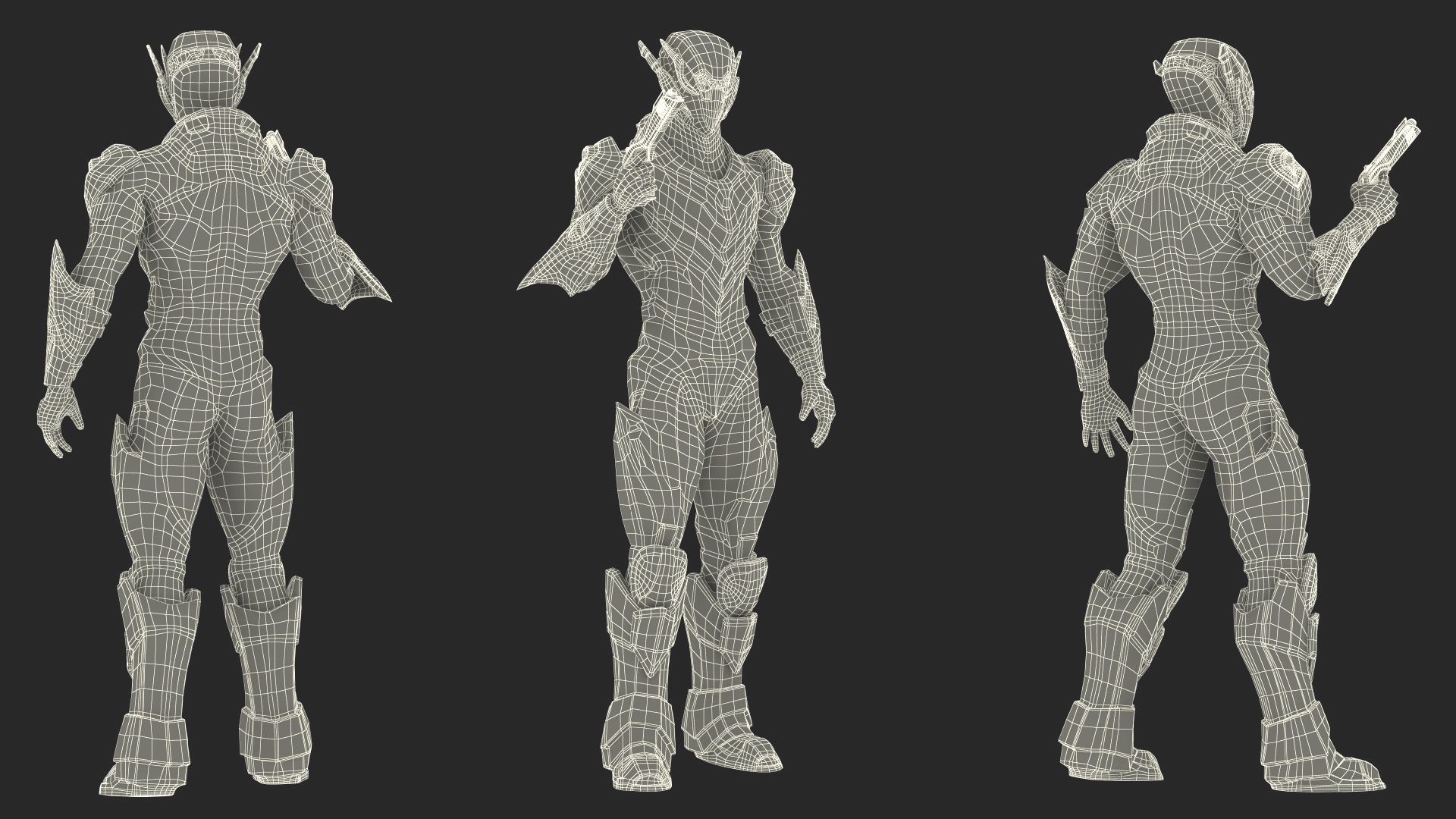 3D Combat Sci-fi Armored Robot with Gun