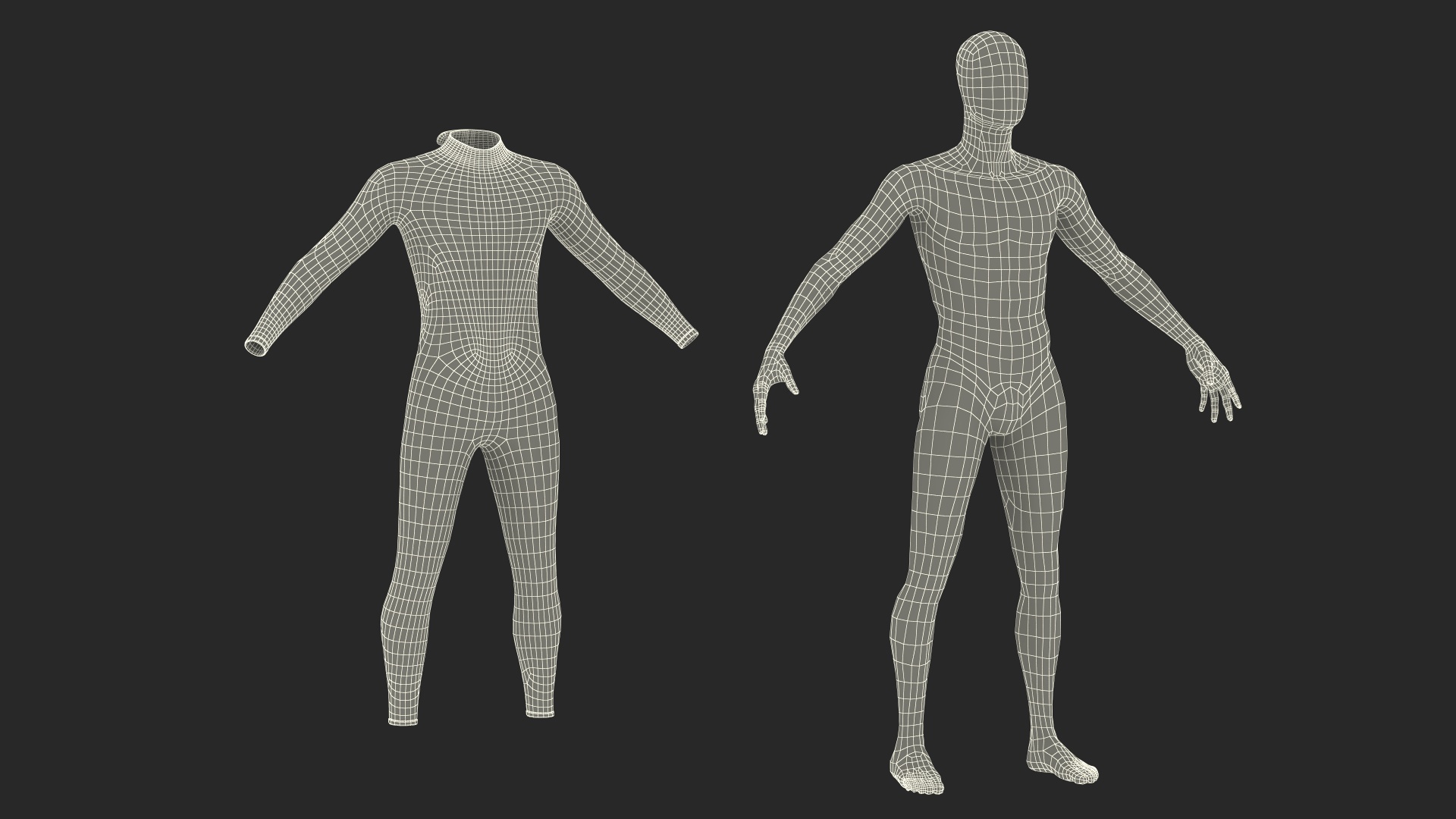 3D model Man Wetsuit Black Full Version
